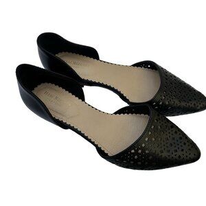 Isaac Mizrahi New York Black Rivet Diamond D'orsay Flats Womens Size 8.5 Shoes